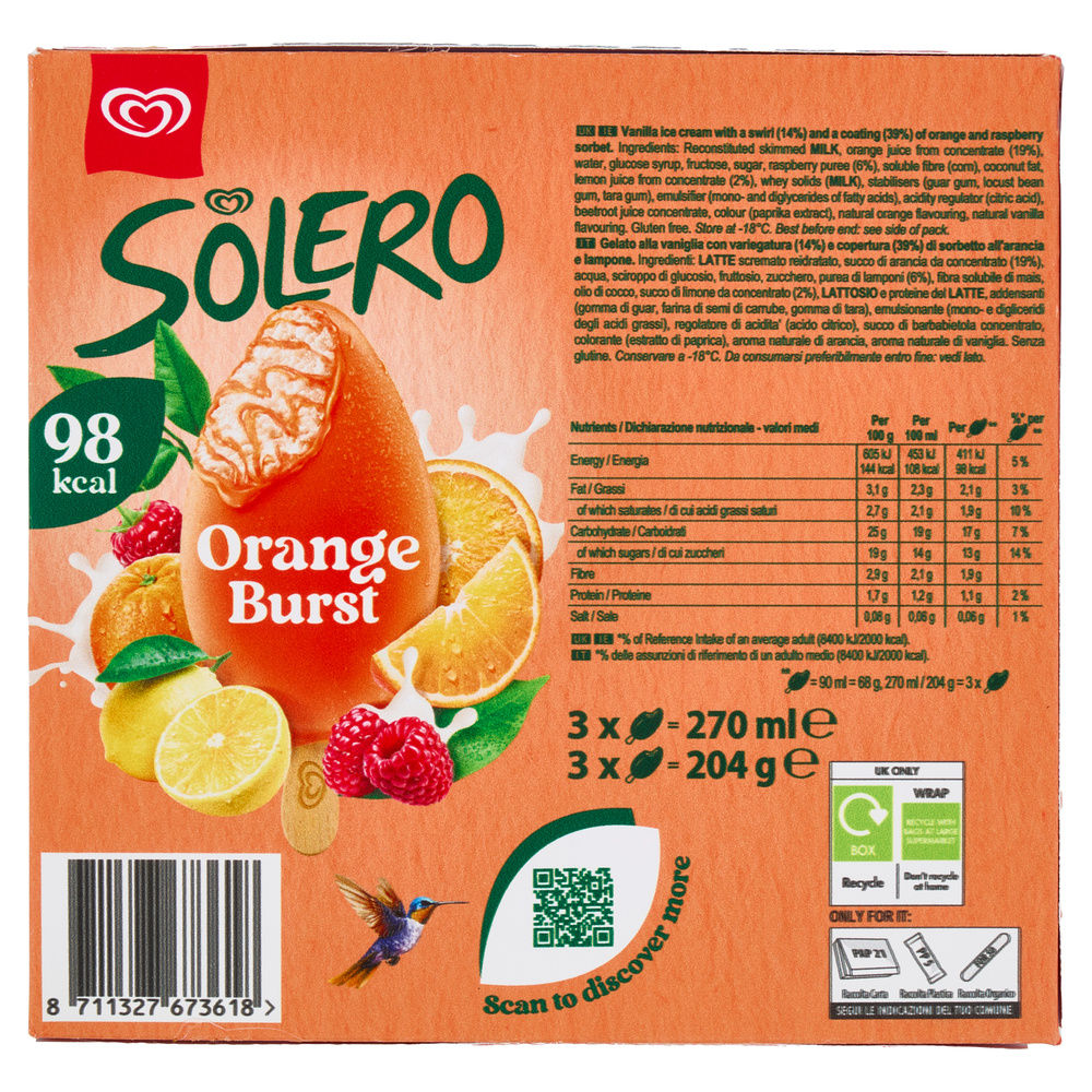 SOLERO ORANGE BURST ALGIDA 3X90ML G 204 - 4