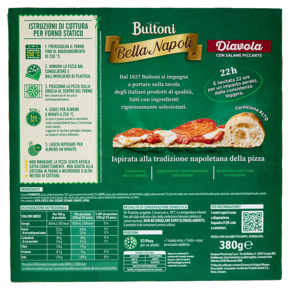 PIZZA BELLA NAPOLI DIAVOLA BUITONI G 380 - 4