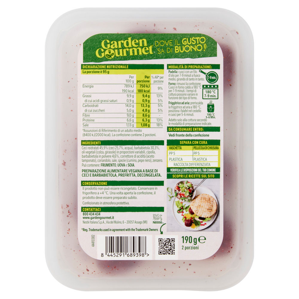FALAFEL BARBABIETOLA GARDEN GOURMET G 190 - 3