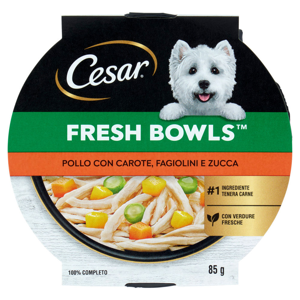 UMIDO CANE CESAR FRESH BOWLS POLLO CAROTE VASHETTA G 85 - 0