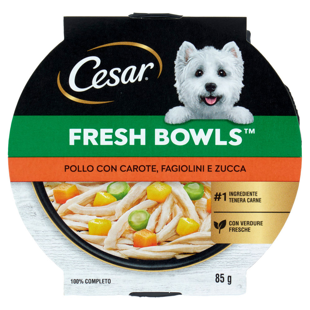 UMIDO CANE CESAR FRESH BOWLS POLLO CAROTE VASHETTA G 85 - 1