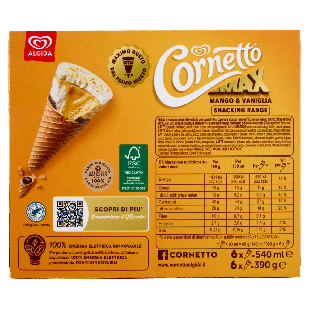 CORNETTO MAX MANGO NEW ALGIDA X6 90 G 390 - 4