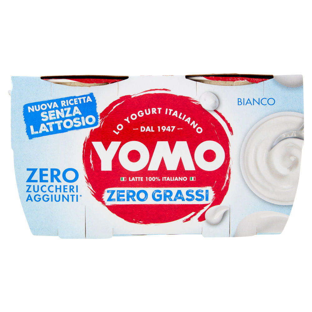 YOGURT YOMO ZERO GRASSI SENZA LATTOSIO YOMO BIANCO NATURALE 2X125G - 0