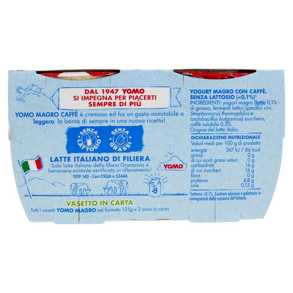 YOGURT YOMO ZERO GRASSI SENZA LATTOSIO CAFFE' 2X125G - 1