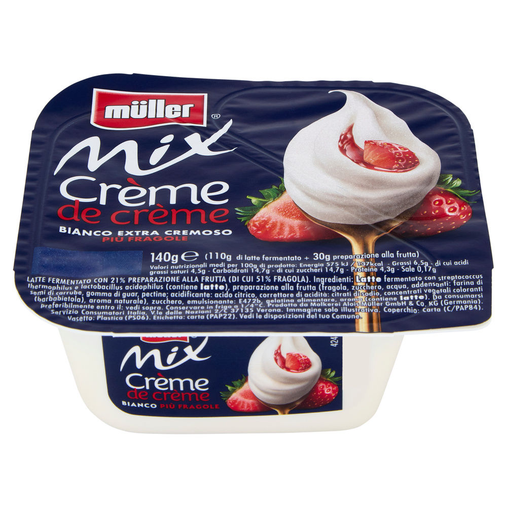 MIX CREME DE CREME BIANCO PIÙ FRAGOLE MULLER G140 - 2