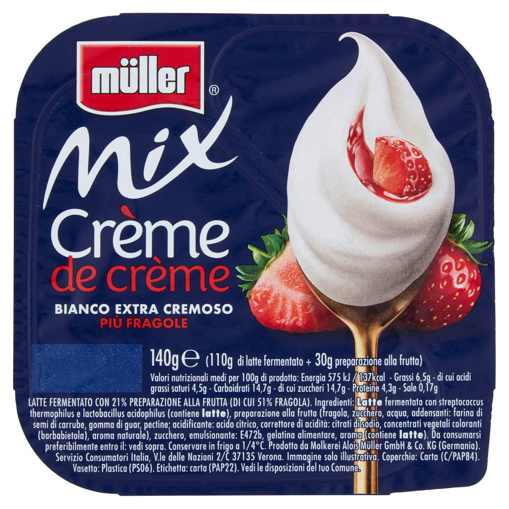 MIX CREME DE CREME BIANCO PIÙ FRAGOLE MULLER G140 - 3