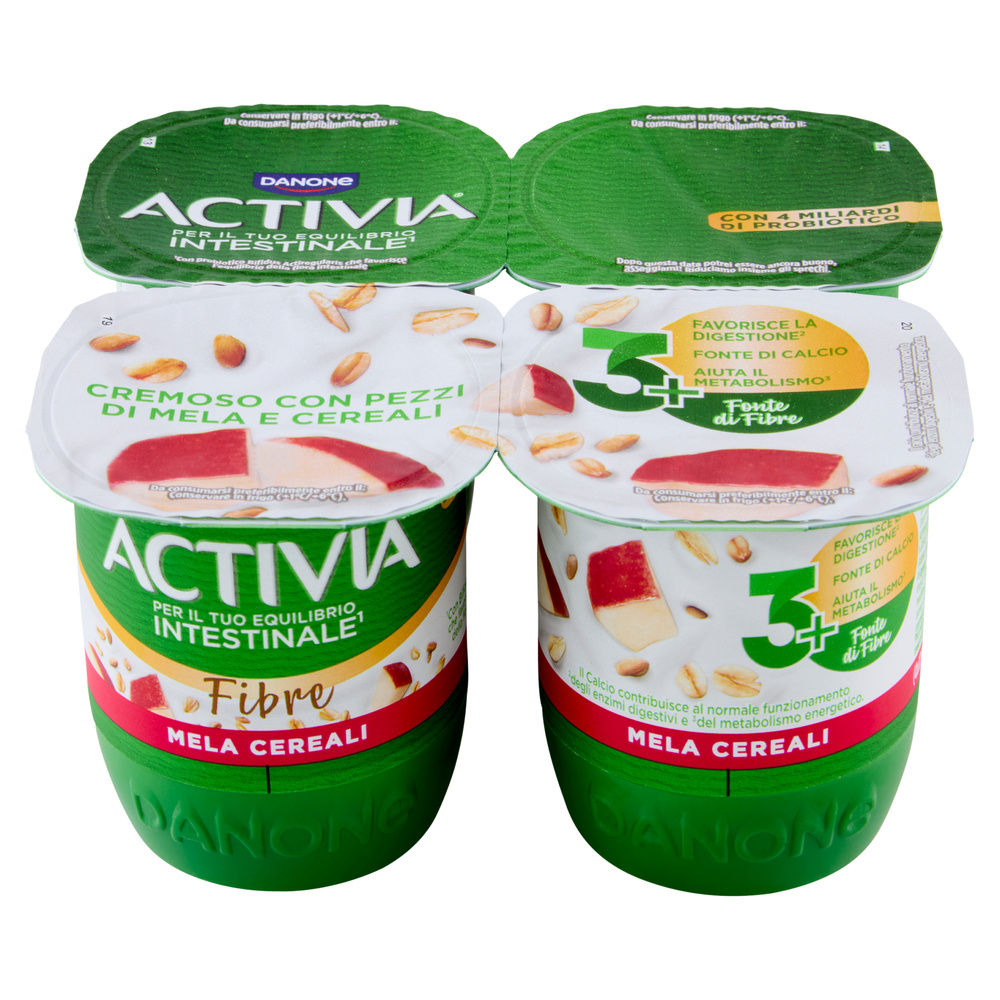 ACTIVIA FIBRE MELA E CEREALI 4X125 G - 1