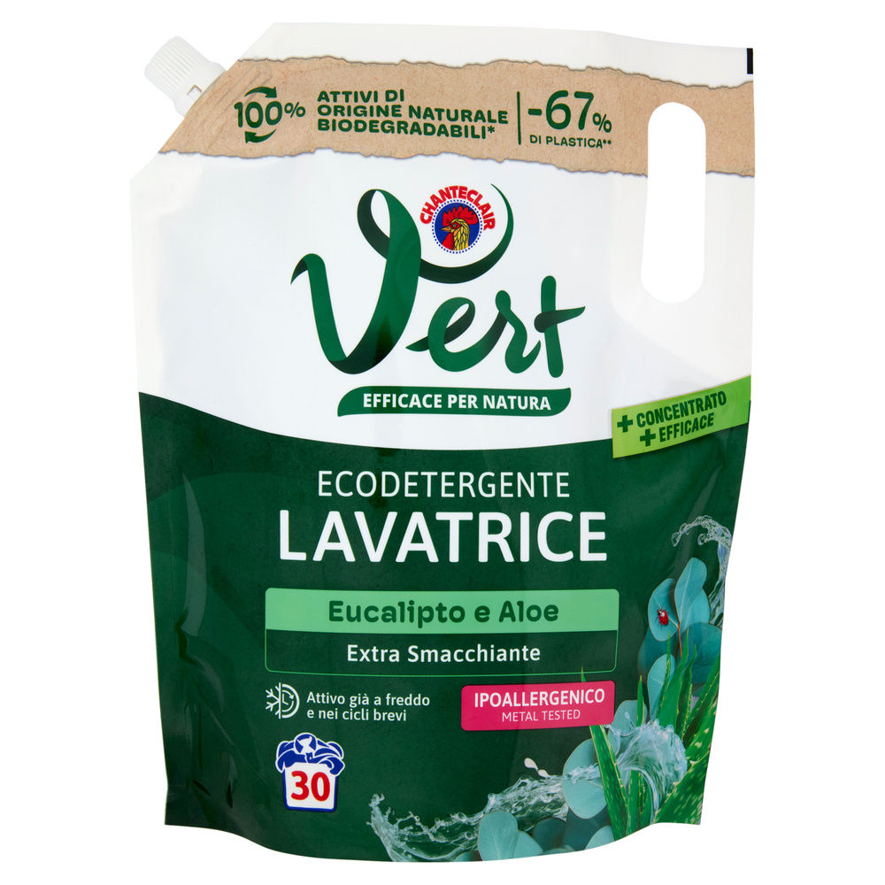 DETERSIVO LAVATRICE LIQUIDO CHANTECLAIR VERT EUCALIPTO ALOE 30LAV ML1200 - 0