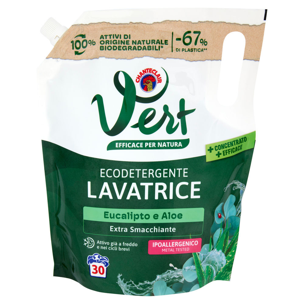 DETERSIVO LAVATRICE LIQUIDO CHANTECLAIR VERT EUCALIPTO ALOE 30LAV ML1200 - 1