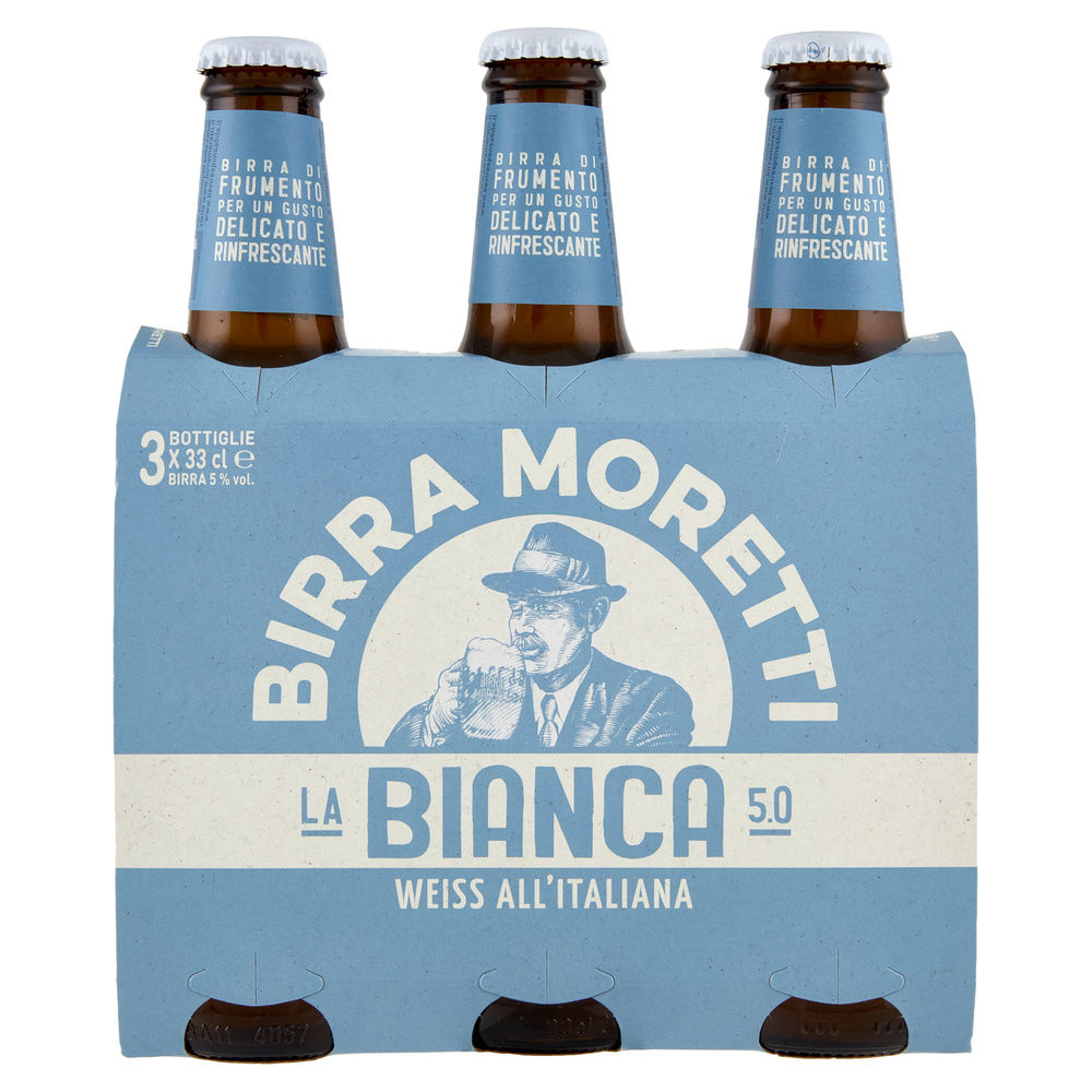 BIRRA MORETTI LA BIANCA 5 GRADI BOTTIGLIA CLUSTER ML 330 X 3 - 2