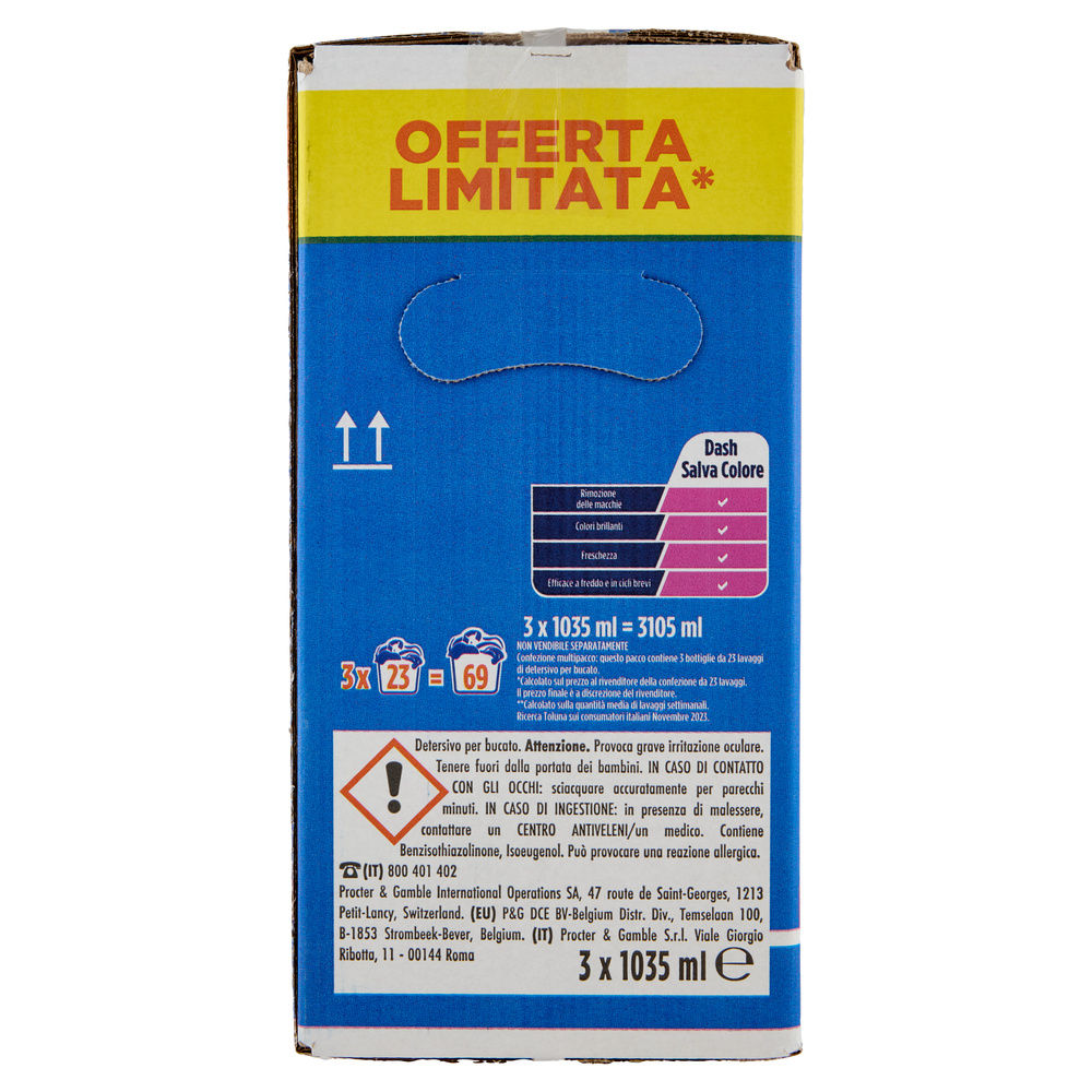 DETERSIVO LAVATRICE LIQUIDO DASH COLORE 3X23LAV L 3,105 - 3