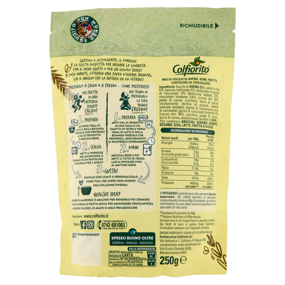 COL PORRIDGE GIALLO BANANA LENTICCHIE E CIOCCOLATO #MORDILANATURA SH  G 250 - 4