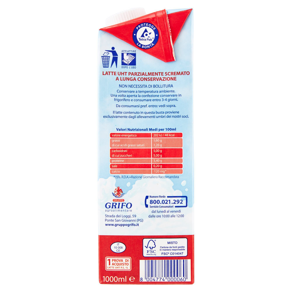 LATTE UHT PS GRIFO UPERIZZATO TETRA BRIK SLIM 1 L - 3