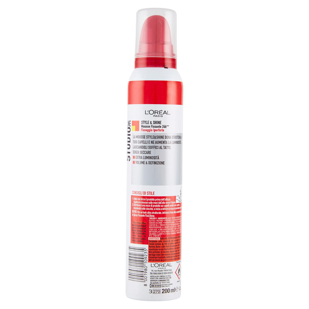 STUDIO LINE  MOUSSE STYLE&SHINE IPERFORTE SPRAY BOMBOLA ML.200 - 1