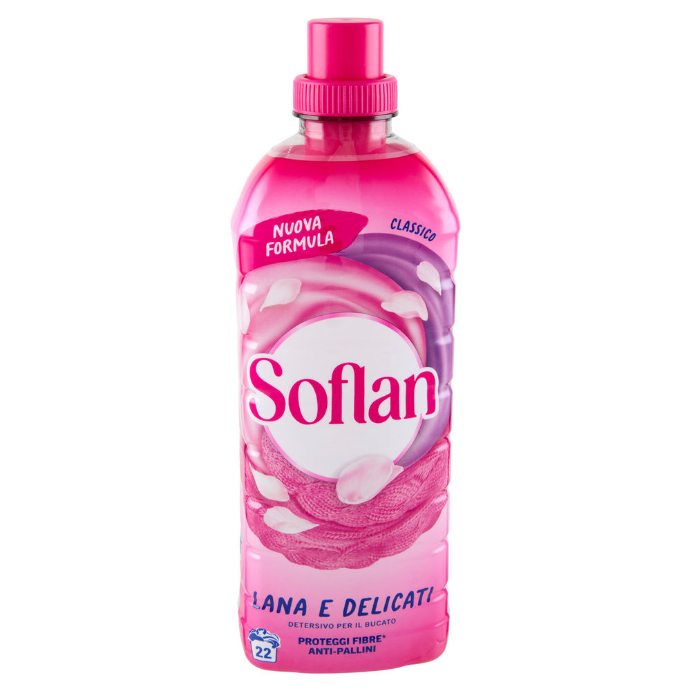 DETERSIVO LIQUIDO INDUMENTI DELICATI SOFLAN LANA E DELICATI ROSA ML 900 - 1