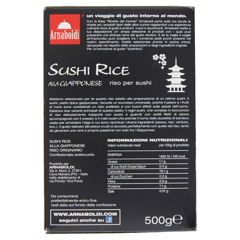 RISO SUSHI RICE ARNABOLDI ORIGINARIO ALLA GIAPPONESE SOTTOVUOTO GR.500 - 7