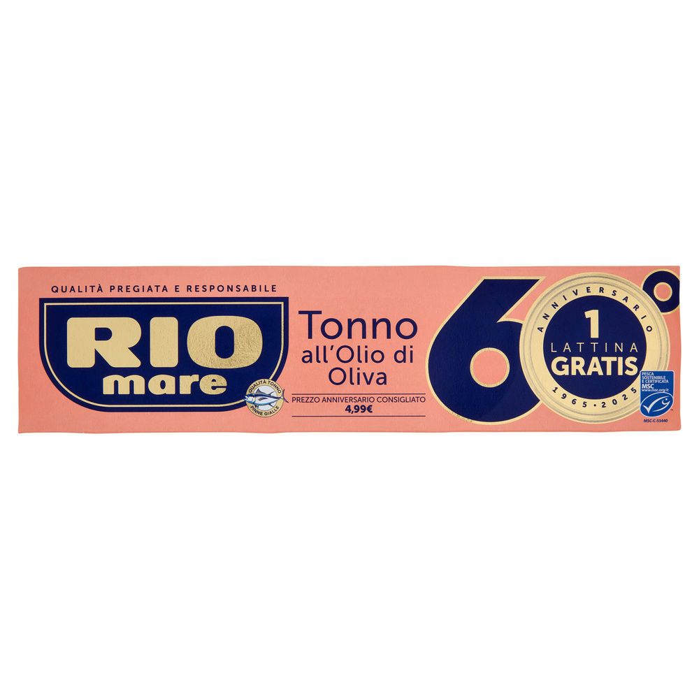 TONNO RIO MARE OLIO OLIVA G 80X3+1 OS - 0