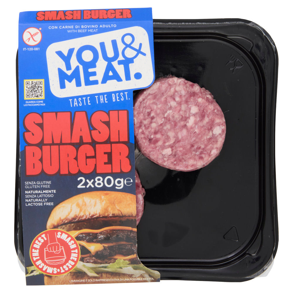 BOVINO ADULTO SMASH BURGER 2X80G SKIN YOU&MEAT - 1