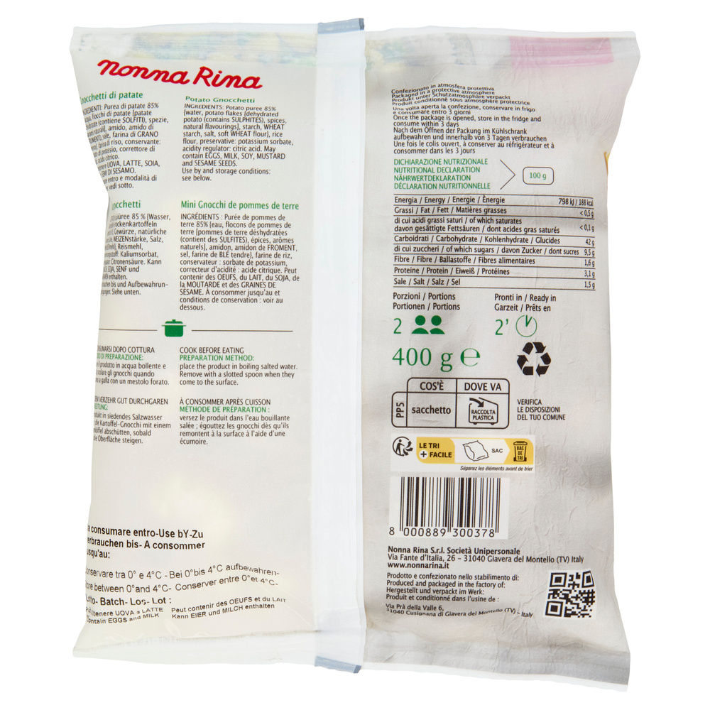 GNOCCHETTI DI PATATE NONNA RINA SACCHETTO G 400 - 4