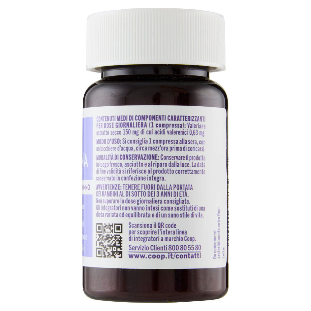INTEGRATORE ALIMENTARE A BASE DI VALERIANA COOP G31,2 - 5