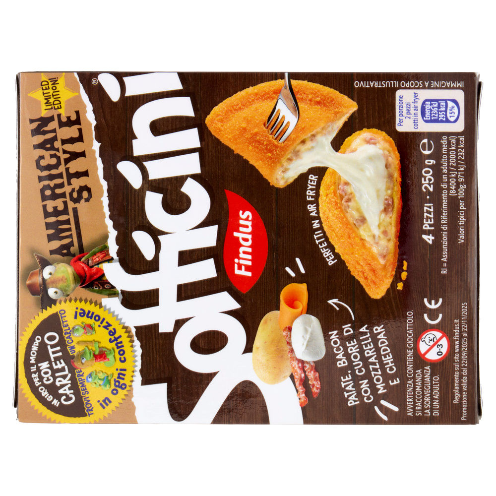 SOFFICINI AMERICAN STYLE PATATE/BACON/MOZZ/CHEDDAR FINDUS X4 G 250 - 12