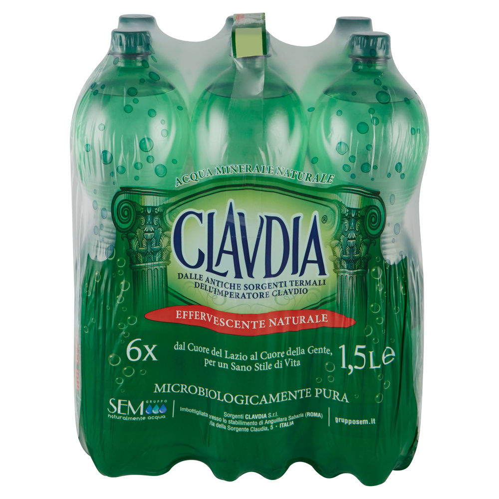 ACQUA EFFERVESCENTE NATURALE CLAVDIA CLUSTER LT 1,5 X 6 - 7