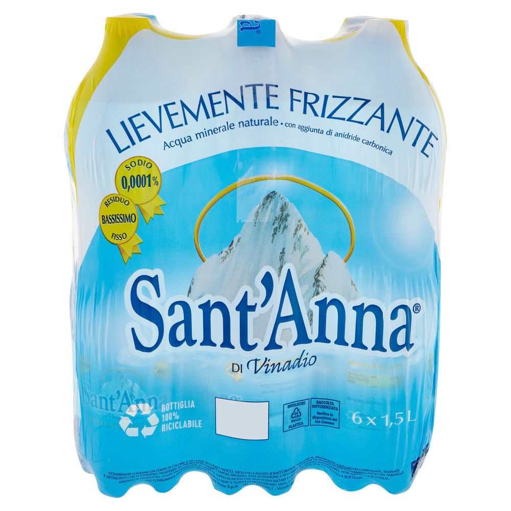 ACQUA MINERALE LIEVEMENTE FRIZZANTE SANT' ANNA CLUSTER L 1,5 X 6 - 6
