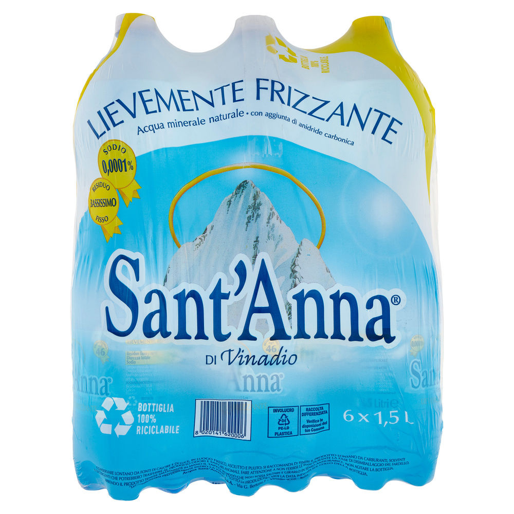 ACQUA MINERALE LIEVEMENTE FRIZZANTE SANT' ANNA CLUSTER L 1,5 X 6 - 5