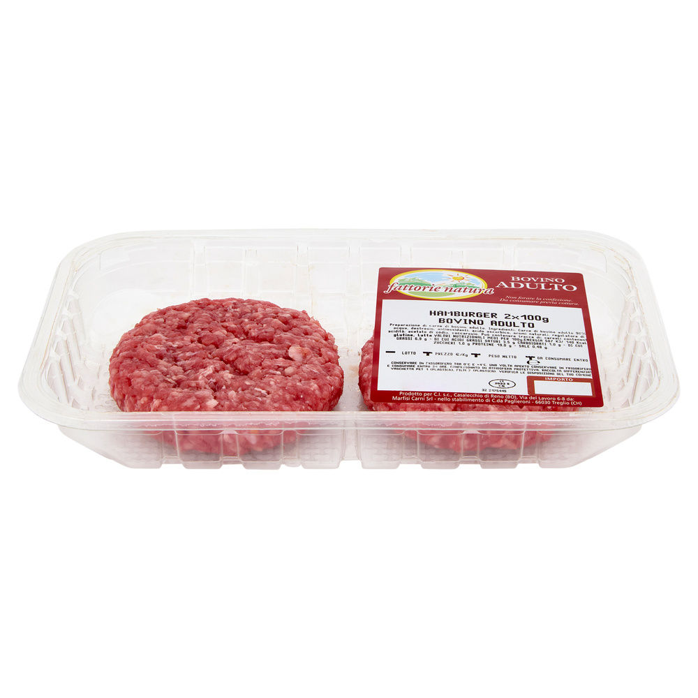 BOVINO ADULTO HAMBURGER X 2 ATP 200 G FATTORIE NATURA - 8