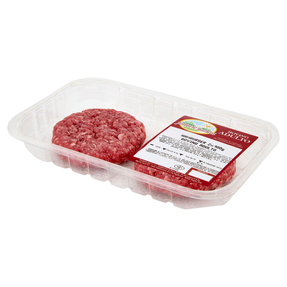 BOVINO ADULTO HAMBURGER X 2 ATP 200 G FATTORIE NATURA - 1