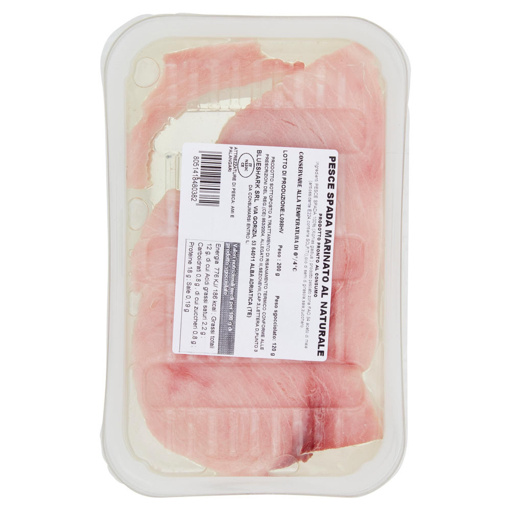 FETTINE DI PESCE SPADA MARINATO PF 200 G VASCHETTA - 4