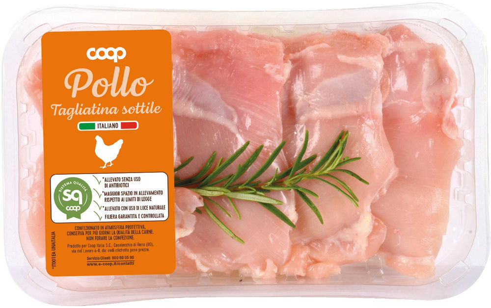 Pollo tagliatina sottile senza uso di antibiotici atp 280 g ca sq