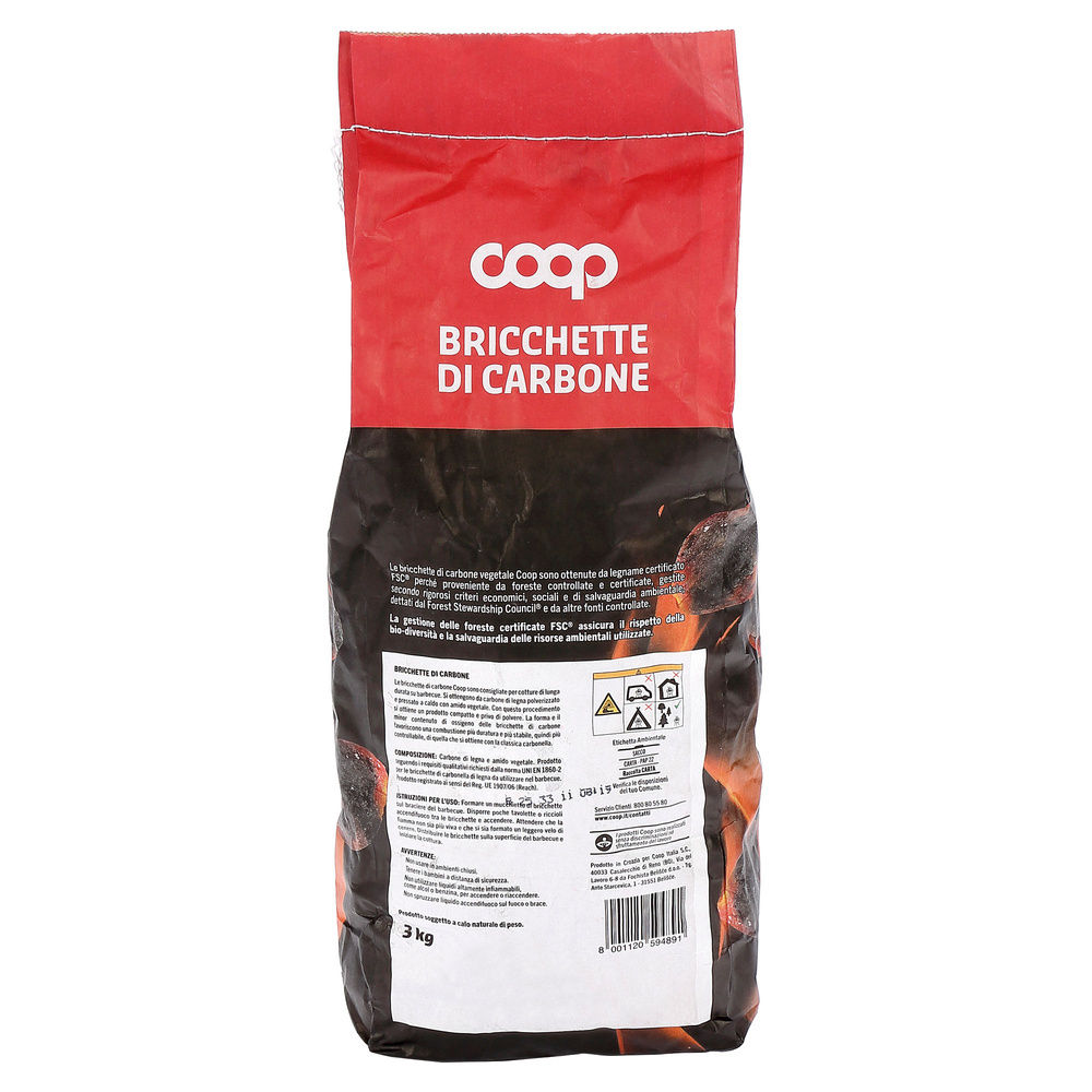 BRICCHETTE DI CARBONE 3KG COOP FSC - 7