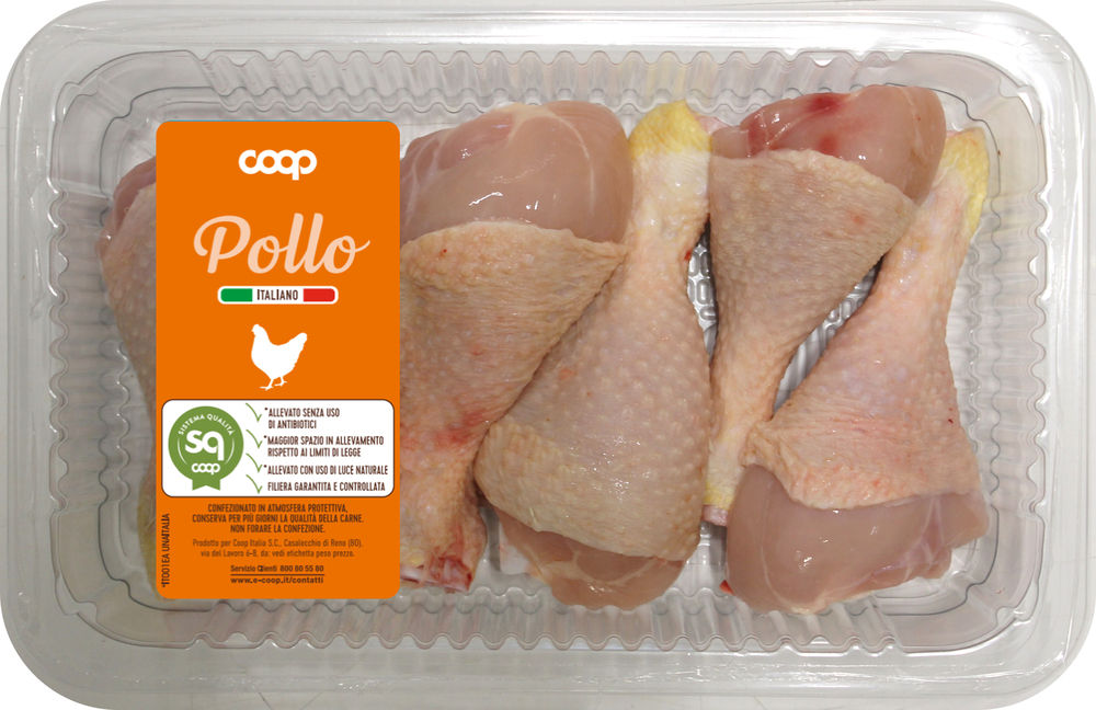 Pollo fusi x 6 senza uso di antibiotici atp 850 g sq coop