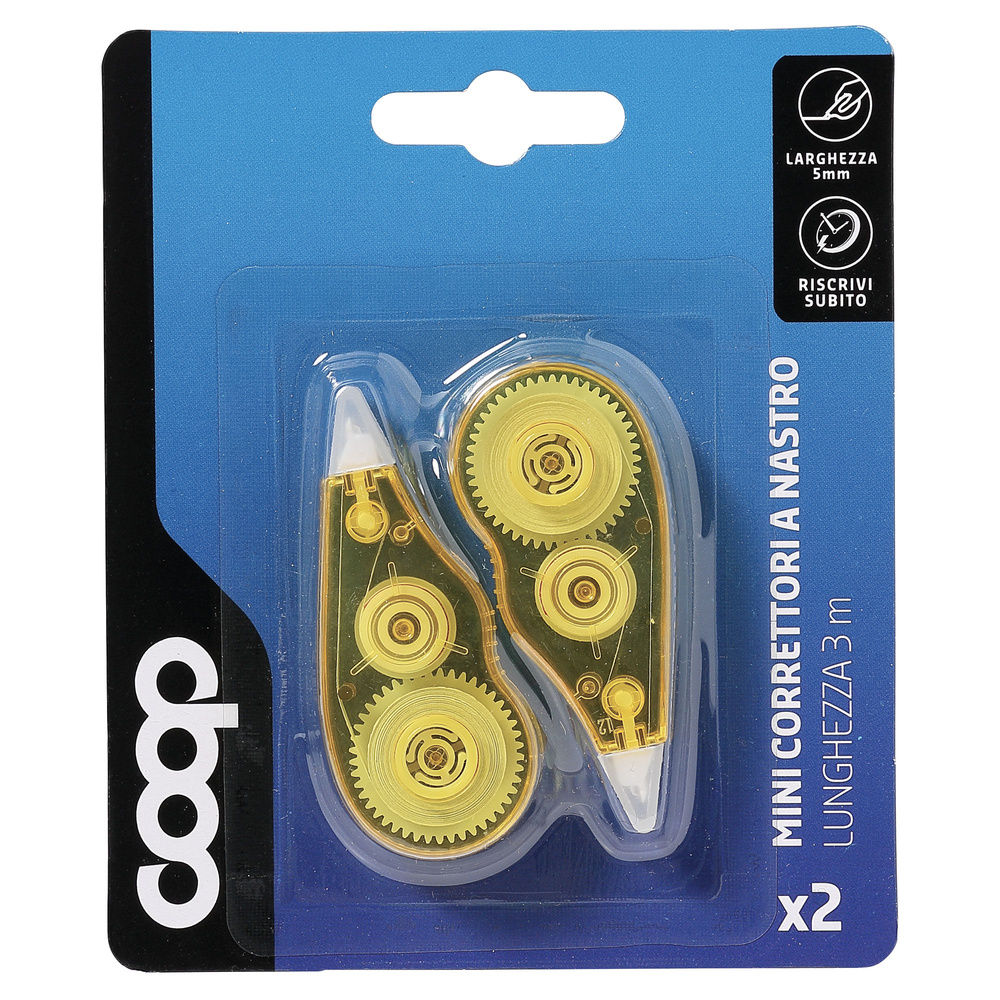 2 CORRETTORI A NASTRO COOP 3MT X 5MM, COLORI GIALLO E VIOLA - 1