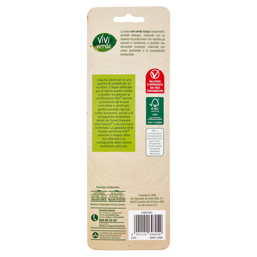 2 MATITE IN GRAFITE HB VIVIVERDE COOP - 2