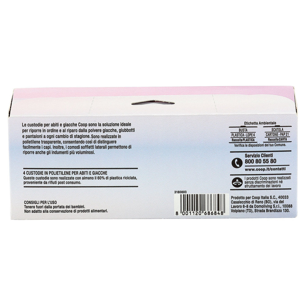 CUSTODIE COOP ABITI E GIACCHE IN PLASTICA RICICLATA - 4PZ - 3
