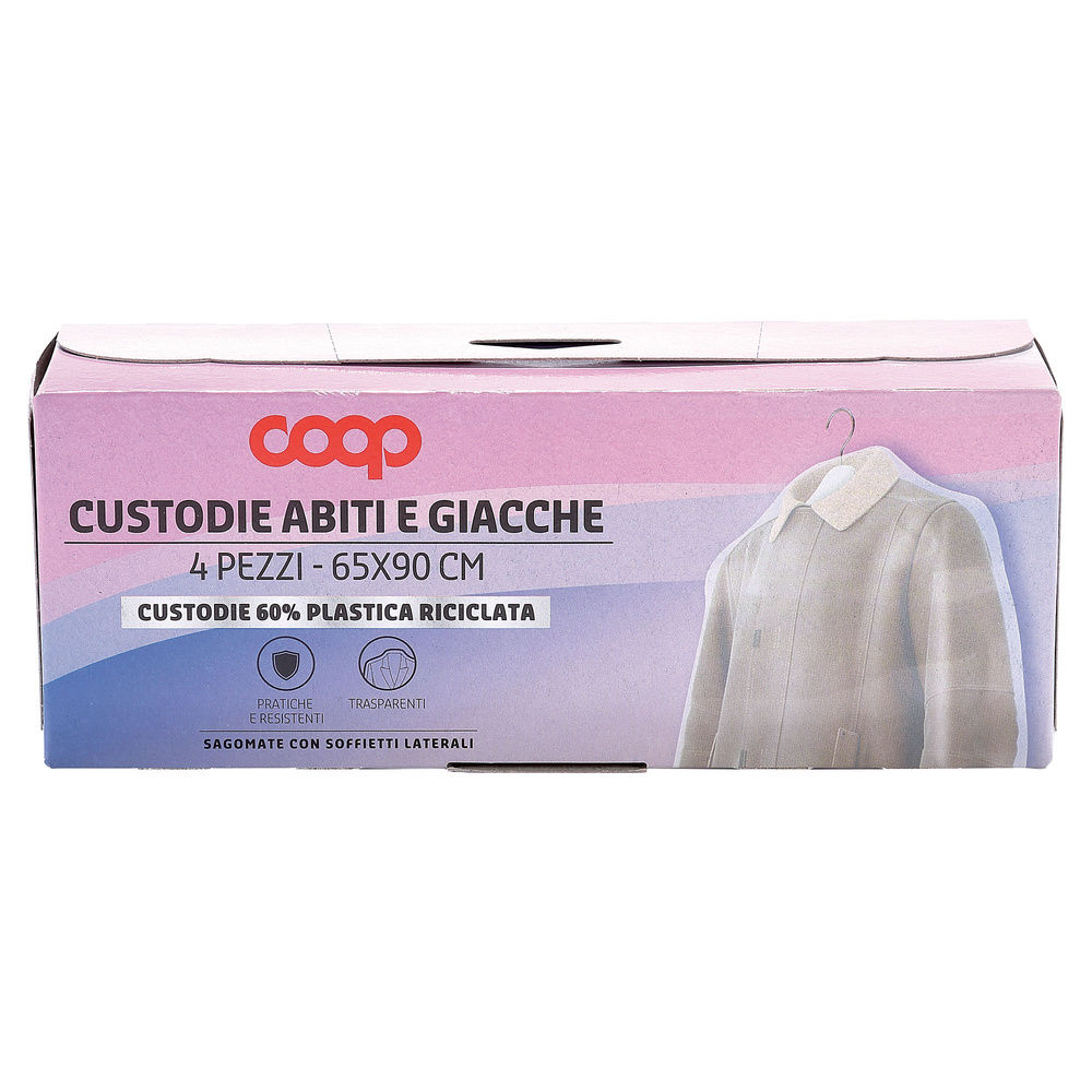 CUSTODIE COOP ABITI E GIACCHE IN PLASTICA RICICLATA - 4PZ - 4