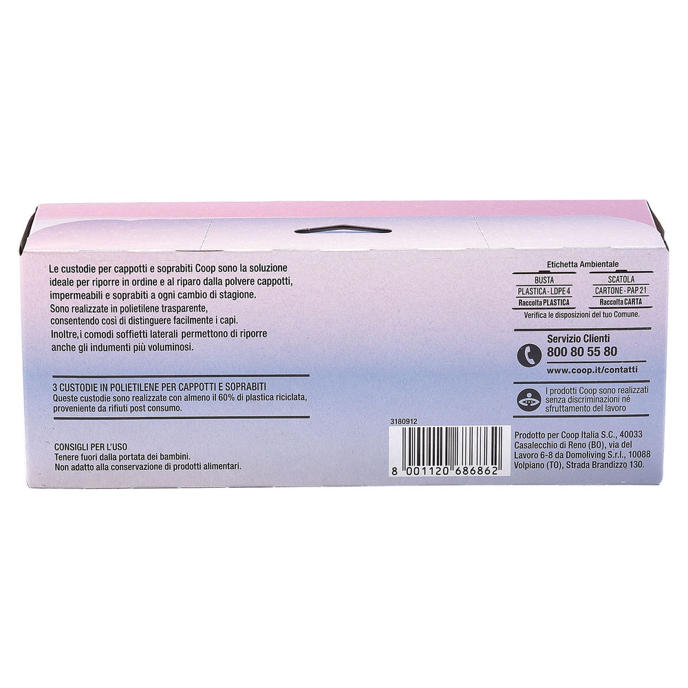 CUSTODIE COOP CAPPOTTI E SOPRABITI IN PLASTICA RICICLATA - 3PZ - 5