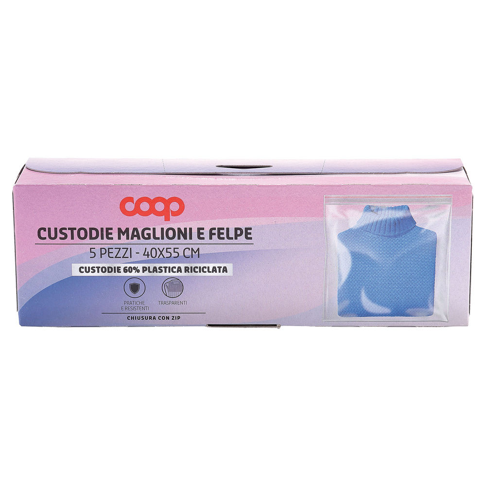 CUSTODIE COOP MAGLIONI E FELPE IN PLASTICA RICICLATA - 5PZ - 5