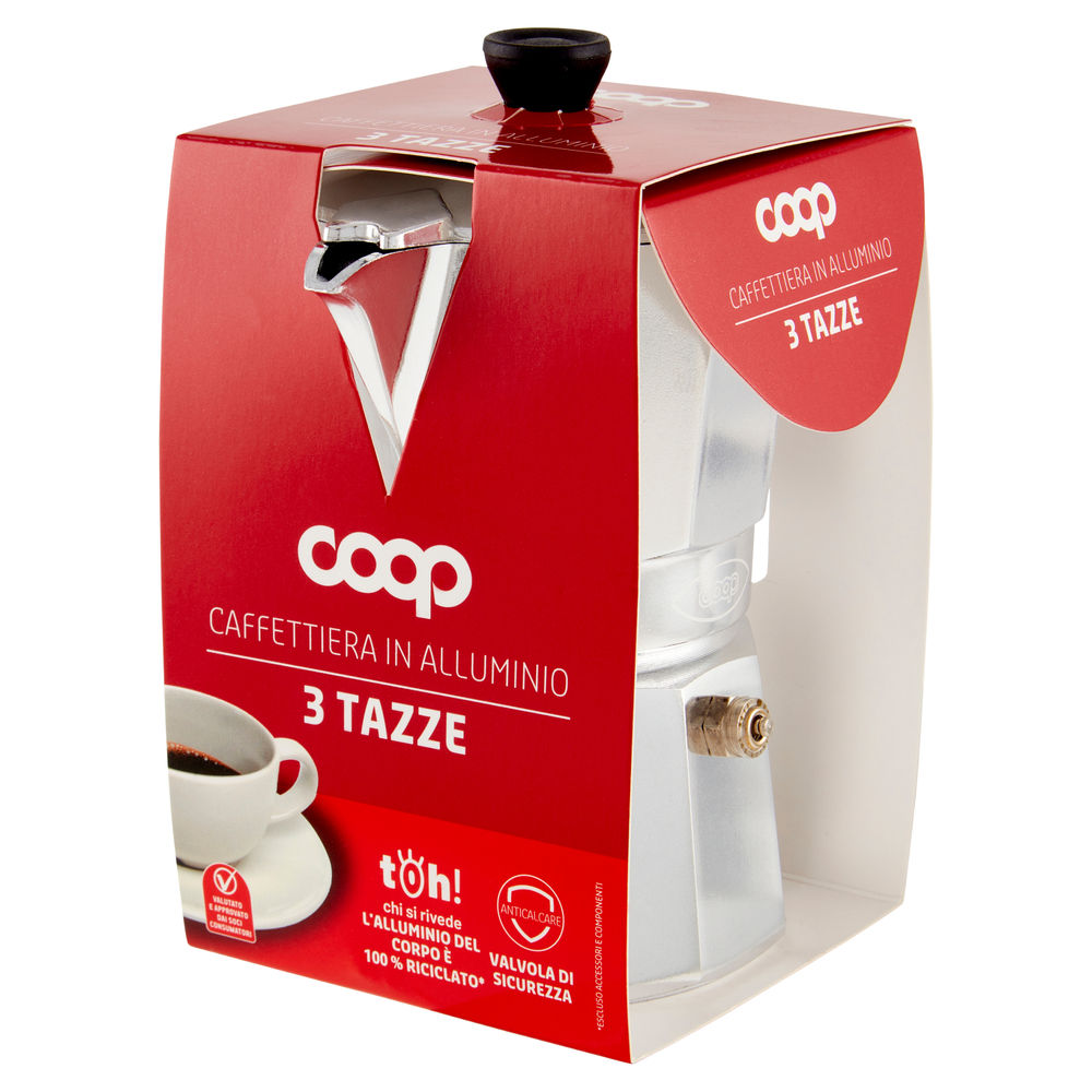 CAFFETTIERA 3 TZ COOP 10 FACCE IN ALLUMINIO COOP TOH! CHI SI RIVEDE - 0