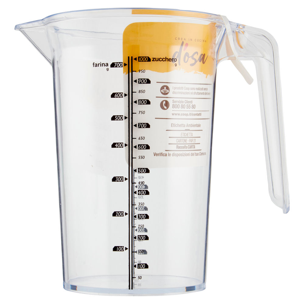 CARAFFA GRADUTA PLASTICA 1000ML. COOP - 1