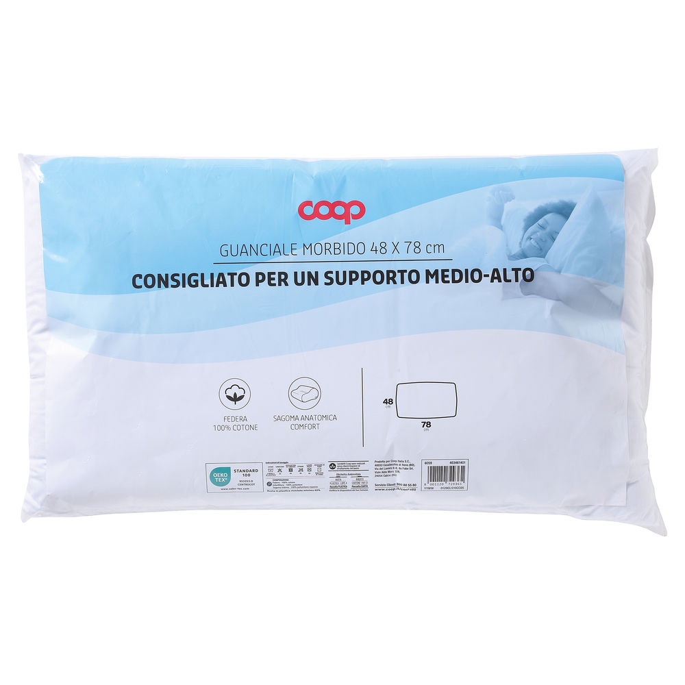 GUANCIALE COOP IN FIBRA SOSTEGNO MORBIDO CM.48X78 MAISTREAM - 1