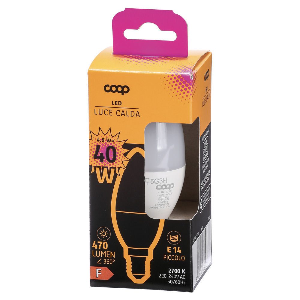 LED CANDELA COOP 40W E14 470LM 2700K - 0