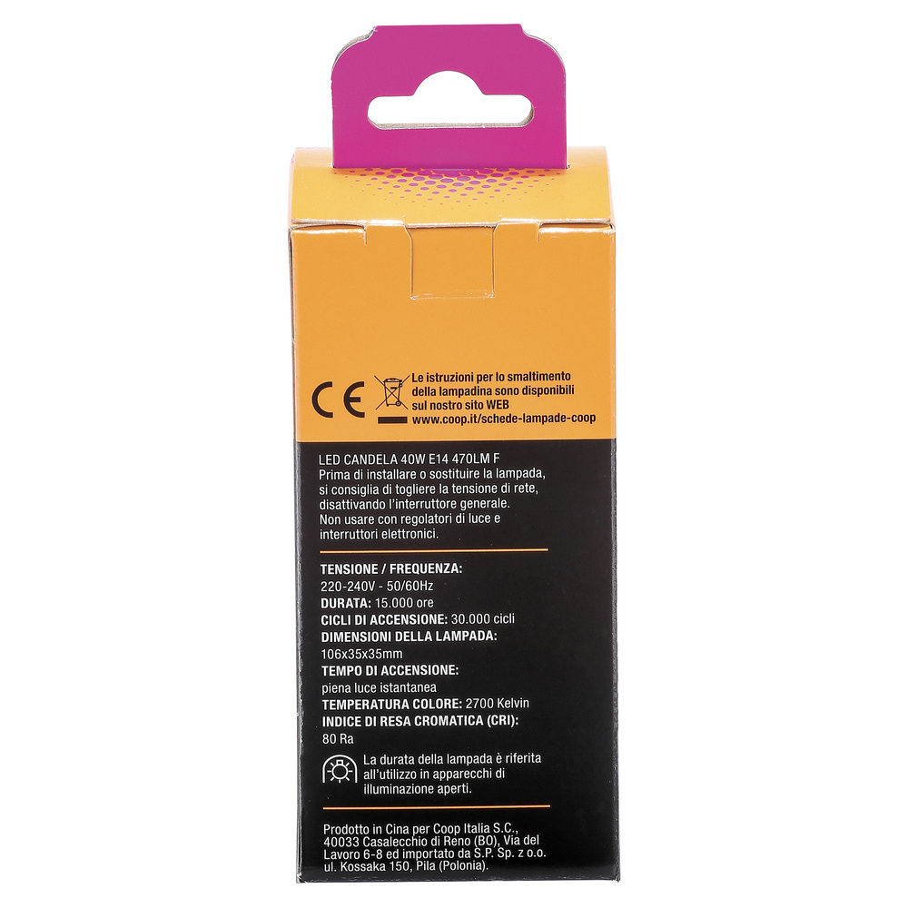 LED CANDELA COOP 40W E14 470LM 2700K - 2