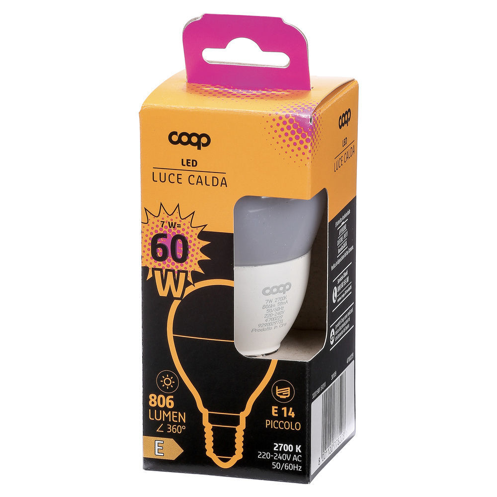 LED SFERA COOP 60W E14 806LM 2700K - 0