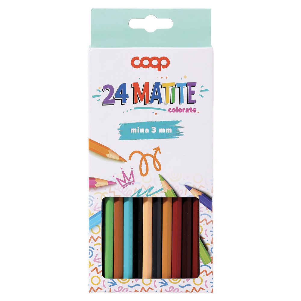 24 MATITE COLORATE COOP, PUNTA 3MM - 2