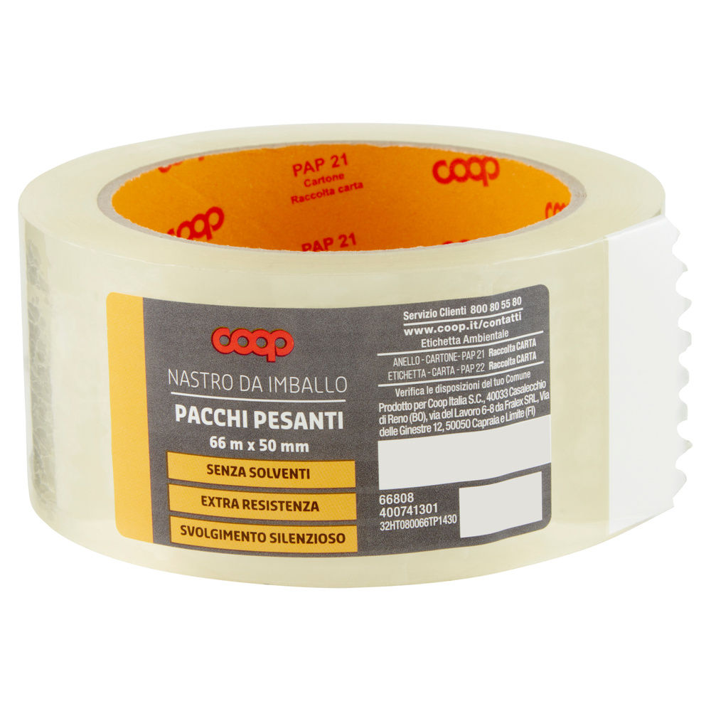 Nastro da imballo coop 66mx50mm - trasparente - pacchi pesanti