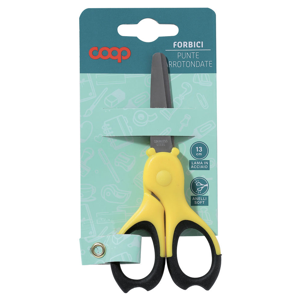 FORBICI BAMBINO/A COOP LAMA 13 CM ANELLI SOFT - 2