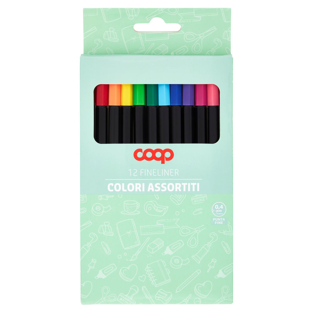 12 FINELINER COOP 0.4MM COLORI ASSORTITI - 0